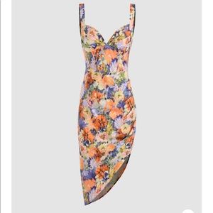 Cider asymmetrical floral midi dress
